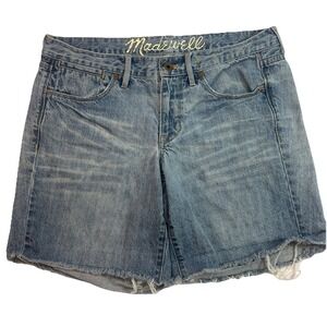 Madewell Womens Shorts 29 Blue Relaxed fit denim shorts  Raw‎ Hem Jean